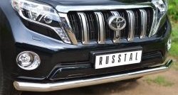 16 899 р. Одинарная защита переднего бампера диаметром 76 мм SLITKOFF  Toyota Land Cruiser Prado  J150 (2013-2017) 1-ый рестайлинг  с доставкой в г. Омск. Увеличить фотографию 2