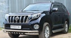 14 899 р. Защита порогов из круглой трубы диаметром 42 мм SLITKOFF Toyota Land Cruiser Prado J150 1-ый рестайлинг (2013-2017)  с доставкой в г. Омск. Увеличить фотографию 4