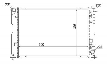 6 549 р. Радиатор двигателя SAT Toyota Caldina T240 универсал дорестайлинг (2002-2004)  с доставкой в г. Омск. Увеличить фотографию 1