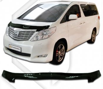 1 999 р. Дефлектор капота (ANH20W) CA-Plastiс Toyota Alphard H20 дорестайлинг (2008-2011) (Classic черный, Без надписи)  с доставкой в г. Омск. Увеличить фотографию 1