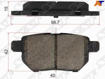 799 р. Колодки тормозные задние SAT Toyota Corolla E180 рестайлинг (2016-2019)  с доставкой в г. Омск. Увеличить фотографию 1