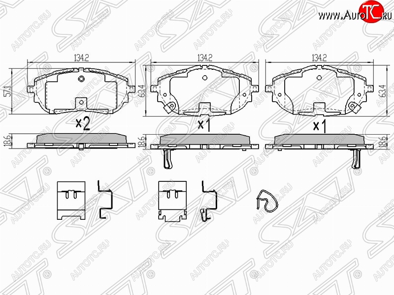 1 549 р. Колодки тормозные (передние) SAT Toyota Corolla E150 седан дорестайлинг (2006-2010)  с доставкой в г. Омск