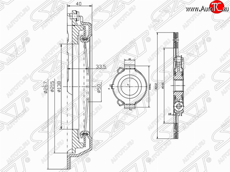 5 999 р. Комплект сцепления (1.6, 1.8, 4AFE, 7AFE, 1ZZ-FE) SAT Toyota Celica T230 (1999-2006)  с доставкой в г. Омск