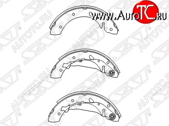 1 899 р. Колодки тормозные SAT (задние) Toyota Avensis T220 седан рестайлинг (2000-2003)  с доставкой в г. Омск