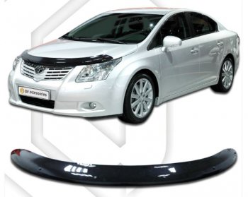 2 079 р. Дефлектор капота CA-Plastiс Toyota Avensis T270 седан дорестайлинг (2008-2011) (Classic черный, Без надписи)  с доставкой в г. Омск. Увеличить фотографию 1