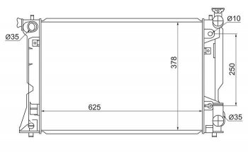 Радиатор двигателя SAT Toyota (Тойота) Avensis (Авенсис) ( T250 седан,  T250 универсал) (2003-2008) T250 седан, T250 универсал дорестайлинг, дорестайлинг, рестайлинг, рестайлинг