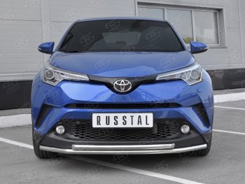 14 999 р. Защита переднего бампера (2 трубы Ø42 мм, нержавейка) SLITKOFF  Toyota C-HR  NGX10, ZGX10 (2016-2019) дорестайлинг  с доставкой в г. Омск. Увеличить фотографию 2