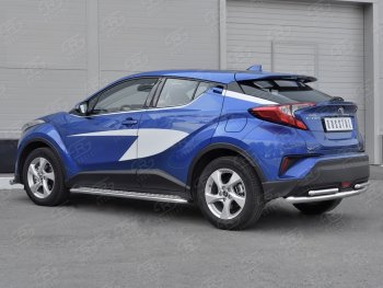 14 999 р. Защита заднего бампера d63/d42 SLITKOFF (дуги) Toyota C-HR NGX10, ZGX10 дорестайлинг (2016-2019)  с доставкой в г. Омск. Увеличить фотографию 2