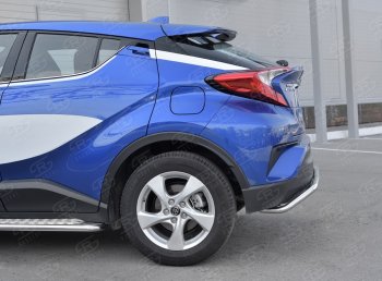 13 849 р. Защита заднего бампера (Ø42 мм волна, нержавейка) SLITKOFF  Toyota C-HR  NGX10, ZGX10 (2016-2019) дорестайлинг  с доставкой в г. Омск. Увеличить фотографию 3