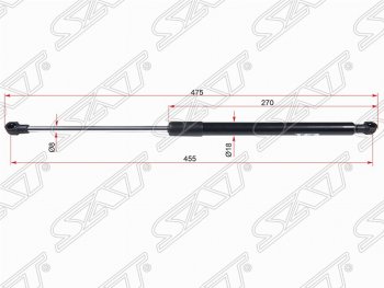 769 р. Левый газовый упор крышки багажника SAT  Toyota Caldina  T240 (2002-2007) универсал дорестайлинг, универсал рестайлинг  с доставкой в г. Омск. Увеличить фотографию 1