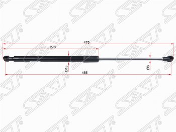 Правый газовый упор крышки багажника SAT Toyota Caldina T240 универсал дорестайлинг (2002-2004)