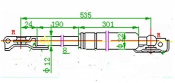 Правый газовый упор крышки багажника SAT Toyota (Тойота) Caldina (Калдина)  T190 (1992-1997) T190 дорестайлинг универсал, рестайлинг универсал