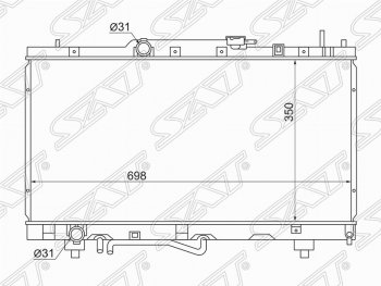 4 649 р. Радиатор двигателя SAT Toyota Caldina T190 дорестайлинг универсал (1992-1995)  с доставкой в г. Омск. Увеличить фотографию 1