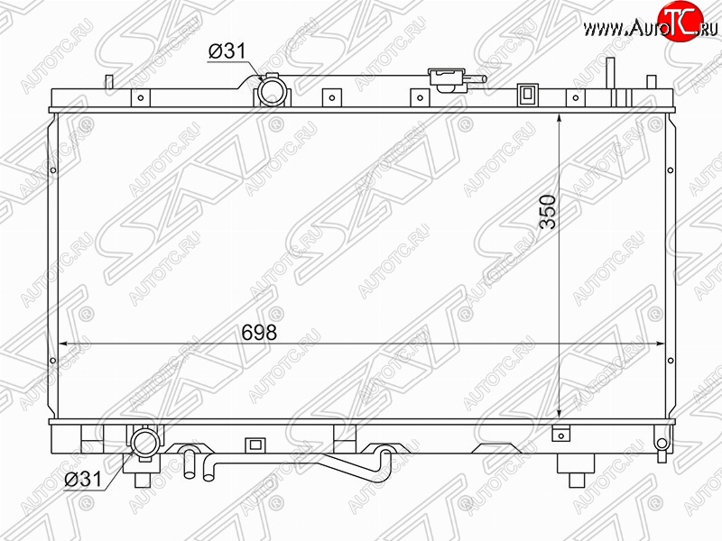 4 649 р. Радиатор двигателя SAT Toyota Carina T190 седан дорестайлинг (1992-1994)  с доставкой в г. Омск