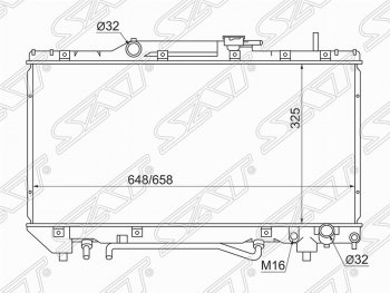 4 299 р. Радиатор двигателя SAT  Toyota Caldina ( T190,  T210) - Corona  T190  с доставкой в г. Омск. Увеличить фотографию 1