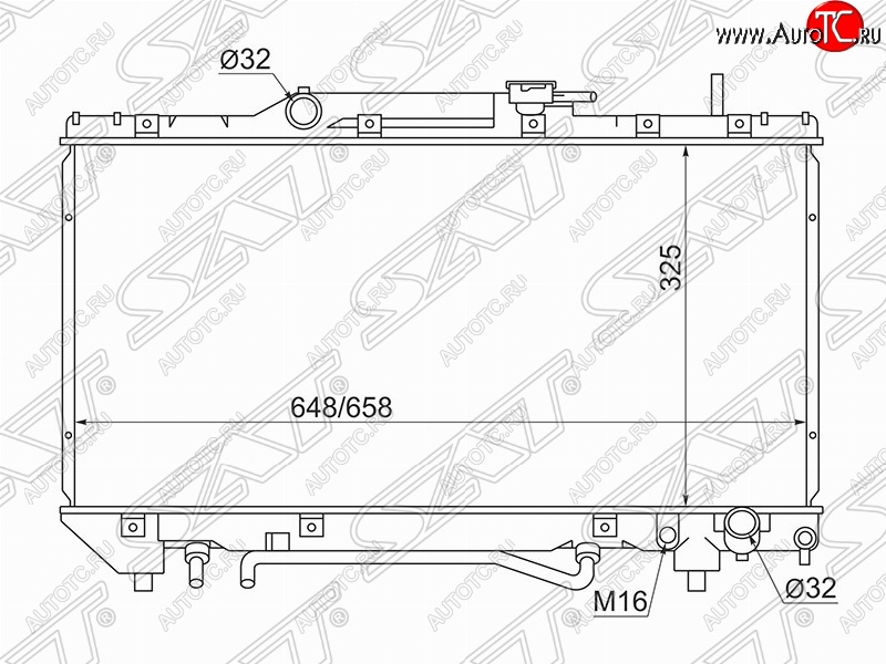 4 299 р. Радиатор двигателя SAT  Toyota Caldina ( T190,  T210) - Corona  T190  с доставкой в г. Омск