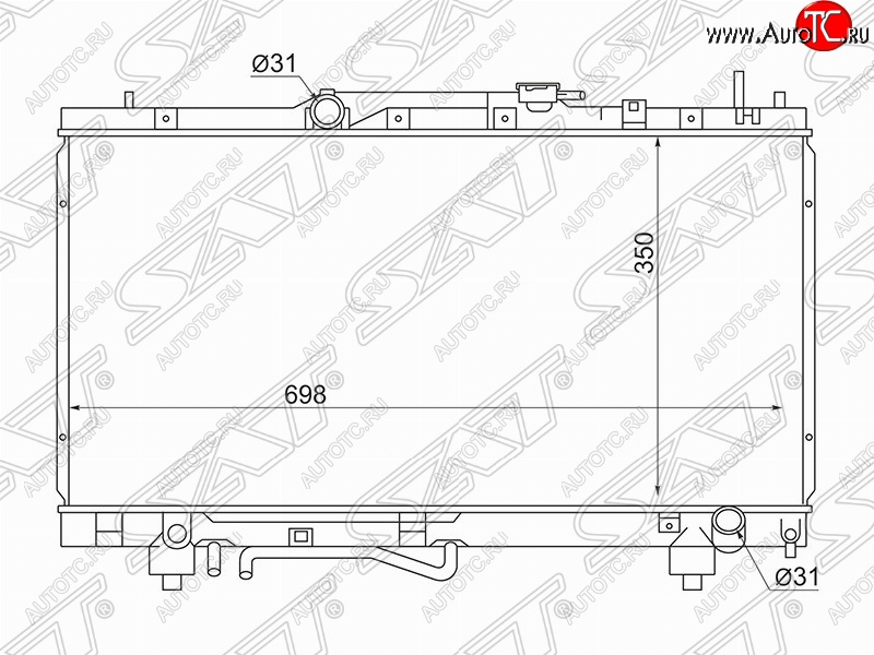 5 449 р. Радиатор двигателя SAT (трубчатый, МКПП/АКПП, Китай) Toyota Caldina T190 дорестайлинг универсал (1992-1995)  с доставкой в г. Омск