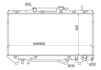 5 699 р. Радиатор двигателя SAT Toyota Caldina T190 дорестайлинг универсал (1992-1995)  с доставкой в г. Омск. Увеличить фотографию 1