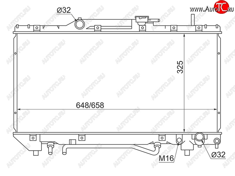 5 899 р. Радиатор двигателя (пластинчатый, МКПП/АКПП,	3SFE/3SGE/4SFE) SAT Toyota Caldina T210 дорестайлинг универсал (1997-1999)  с доставкой в г. Омск