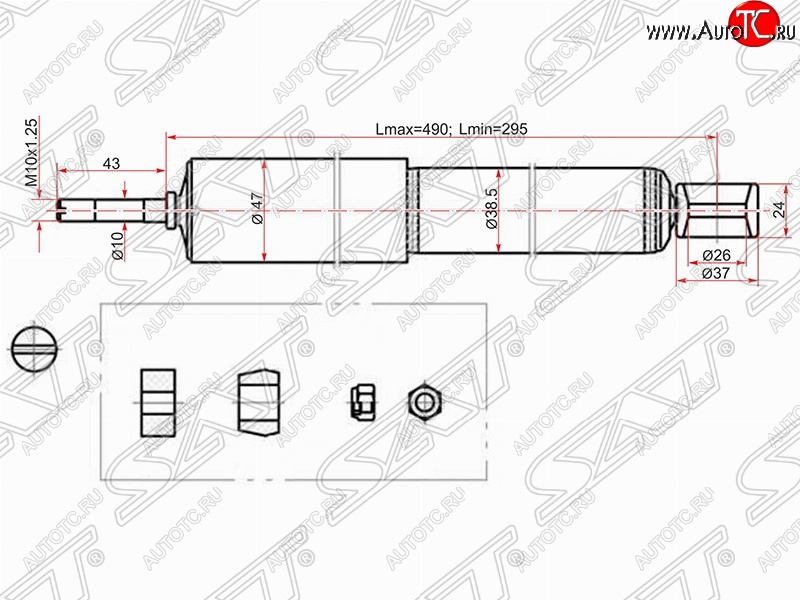 1 199 р. Амортизатор задний SAT Toyota Corolla E100 седан (1991-2002)  с доставкой в г. Омск