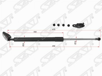 1 289 р. Правый газовый упор крышки багажника SAT Toyota Caldina T210 дорестайлинг универсал (1997-1999)  с доставкой в г. Омск. Увеличить фотографию 1