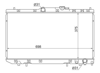 Радиатор двигателя SAT (DIESEL) Toyota Caldina T210 дорестайлинг универсал (1997-1999)