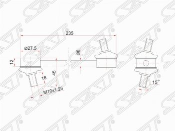 479 р. Стойка (тяга) заднего стабилизатора SAT  Toyota Camry  V30 - Vista  седан  с доставкой в г. Омск. Увеличить фотографию 1