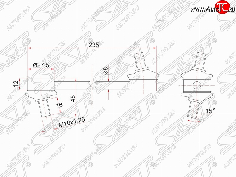 479 р. Стойка (тяга) заднего стабилизатора SAT  Toyota Camry  V30 - Vista  седан  с доставкой в г. Омск