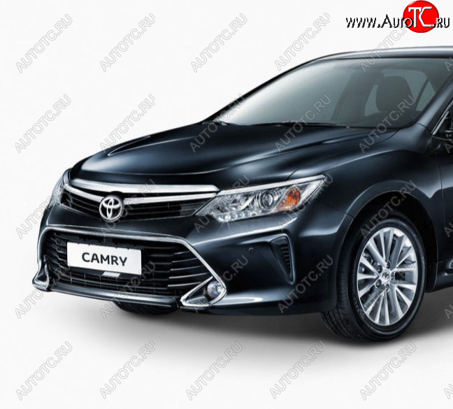 135 999 р. Передний бампер Original (без омывателей фар)  Toyota Camry  XV55 (2014-2017) 1-ый рестайлинг (Неокрашенный)  с доставкой в г. Омск