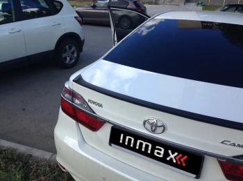 5 499 р. Лип спойлер INMAX Toyota Camry XV55 1-ый рестайлинг (2014-2017) (неокрашенный)  с доставкой в г. Омск. Увеличить фотографию 2