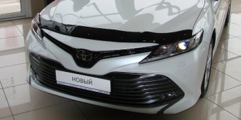 2 879 р. Дефлектор капота SIM Toyota Camry XV70 дорестайлинг (2017-2021)  с доставкой в г. Омск. Увеличить фотографию 2