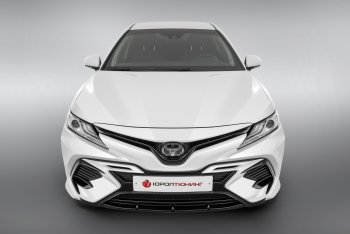 17 999 р. Накладка в центральный воздухозаборник переднего бампера Harius  Toyota Camry  XV70 (2017-2021) дорестайлинг (Неокрашенная)  с доставкой в г. Омск. Увеличить фотографию 2