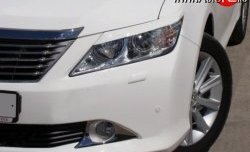 1 149 р. Реснички на фары Sport Toyota Camry XV50 дорестайлинг (2011-2014) (Неокрашенные)  с доставкой в г. Омск. Увеличить фотографию 1