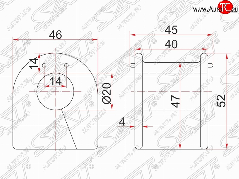 143 р. Резиновая втулка заднего стабилизатора (D=20) SAT Toyota Cresta X100 дорестайлинг (1996-1998)  с доставкой в г. Омск