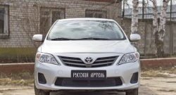 1 799 р. Защитная сетка решетки переднего бампера РА  Toyota Corolla  E150 (2009-2013) седан рестайлинг  с доставкой в г. Омск. Увеличить фотографию 4