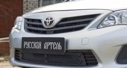 1 799 р. Защитная сетка решетки переднего бампера РА  Toyota Corolla  E150 (2009-2013) седан рестайлинг  с доставкой в г. Омск. Увеличить фотографию 1