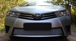 1 539 р. Сетка на бампер Russtal (хром)  Toyota Corolla  E180 (2013-2016) дорестайлинг  с доставкой в г. Омск. Увеличить фотографию 3