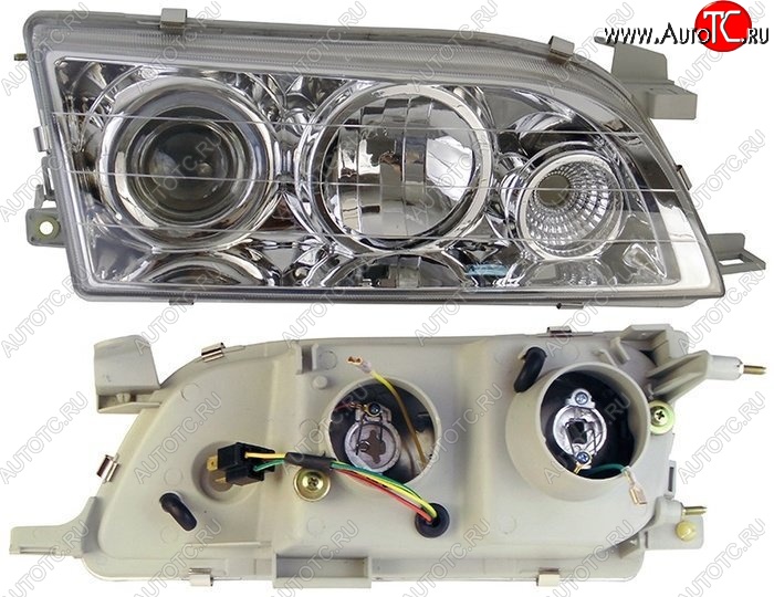 3 699 р. Правая фара SAT (диод/линза) Toyota Corolla E100 седан (1991-2002)  с доставкой в г. Омск