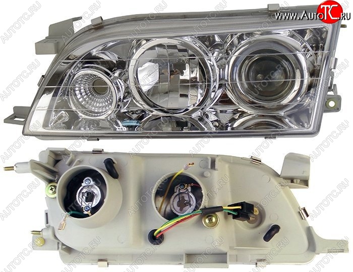 3 699 р. Левая фара SAT (хрусталь, линза) Toyota Corolla E100 седан (1991-2002)  с доставкой в г. Омск