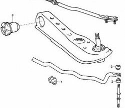 329 р. Полиуретановая втулка стойки стабилизатора передней подвески Точка Опоры  Toyota Crown  S150 - Hiace Regius  с доставкой в г. Омск. Увеличить фотографию 2