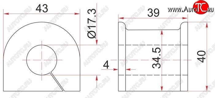 204 р. Резиновая втулка заднего стабилизатора (D=17.3) SAT Toyota Crown S150 седан дорестайлинг (1995-1997)  с доставкой в г. Омск