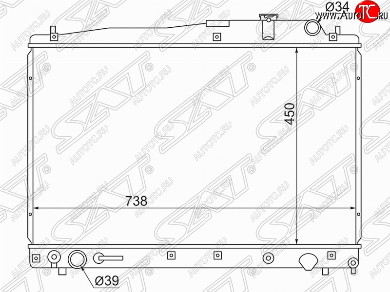 12 799 р. Радиатор двигателя SAT Toyota Estima AHR10,XR30, XR40 (2000-2006)  с доставкой в г. Омск