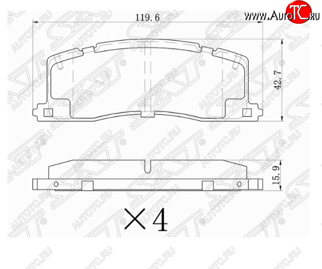 999 р. Комплект задних тормозных колодок SAT  Toyota Estima  XR10,XR20 - Estima Emina  XR10, XR20  с доставкой в г. Омск