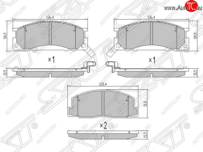 1 439 р. Колодки тормозные SAT (передние) Toyota Estima XR10,XR20 (1990-1999)  с доставкой в г. Омск