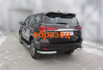 7 899 р. Уголки d76  Toyota Fortuner  AN160 (2015-2020) дорестайлинг (Цвет: серебристый)  с доставкой в г. Омск. Увеличить фотографию 1