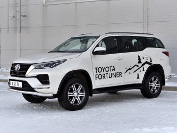 14 999 р. Защита переднего бампера (Ø63 мм, нержавейка) Russtal Toyota Fortuner AN160 рестайлинг (2020-2024)  с доставкой в г. Омск. Увеличить фотографию 3