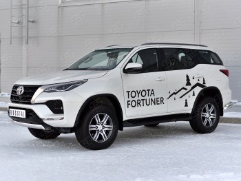 16 699 р. Защита переднего бампера (Ø75х42 мм, нержавейка) Russtal Toyota Fortuner AN160 рестайлинг (2020-2024)  с доставкой в г. Омск. Увеличить фотографию 3