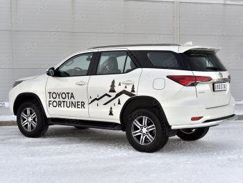 18 949 р. Защита заднего бампера (Ø63 мм, нержавейка) SLITKOFF  Toyota Fortuner  AN160 (2020-2025) рестайлинг  с доставкой в г. Омск. Увеличить фотографию 3