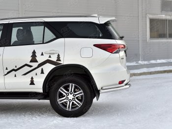 17 449 р. Защита заднего бампера (Ø63 и 42 мм, нержавейка) SLITKOFF  Toyota Fortuner  AN160 (2020-2024) рестайлинг  с доставкой в г. Омск. Увеличить фотографию 4