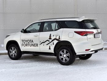 17 949 р. Защита заднего бампера (Ø63 мм уголки, нержавейка) SLITKOFF  Toyota Fortuner  AN160 (2020-2025) рестайлинг  с доставкой в г. Омск. Увеличить фотографию 4